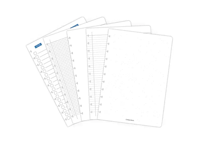 Notitieboek met verschillende pagina's